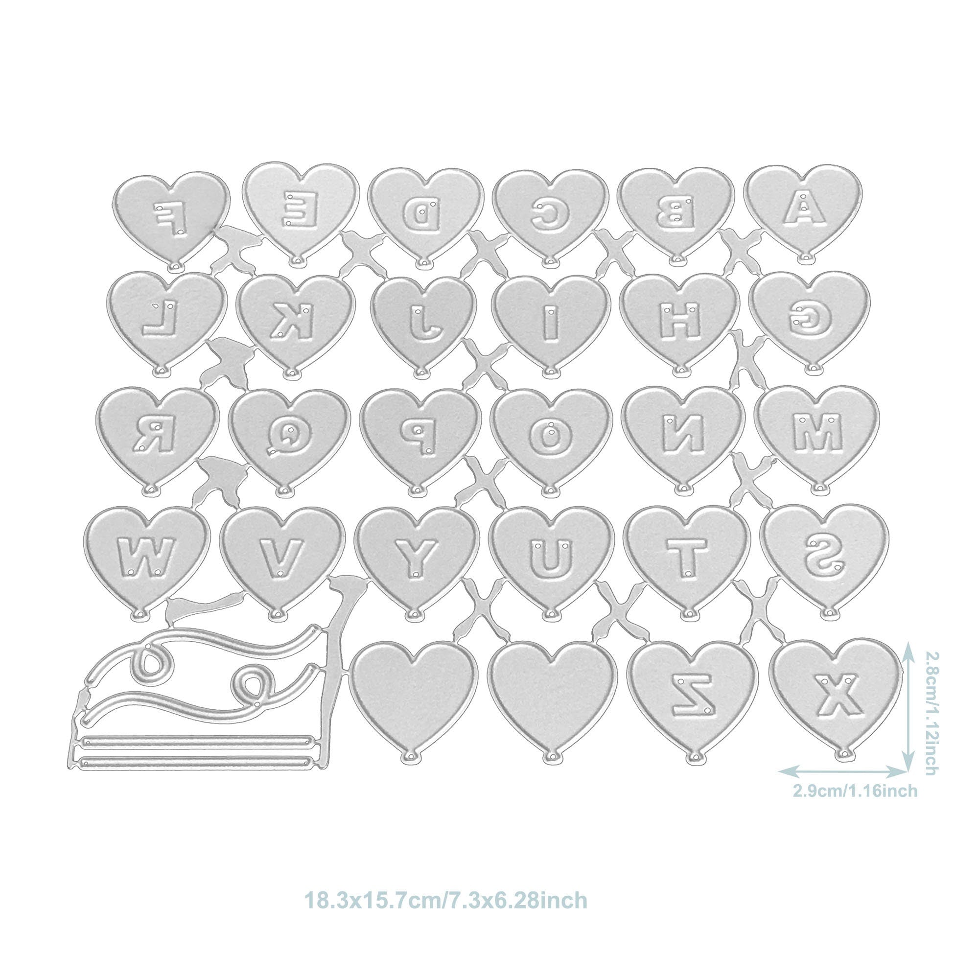 Heart Balloon Alphabet Metal Die Cut | Scrapbooking, Card Making
