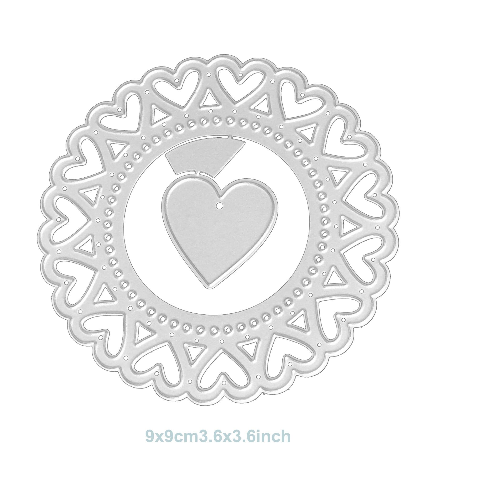 Heart Edge Circle Metal Die Cut | Scrapbooking, Card Making