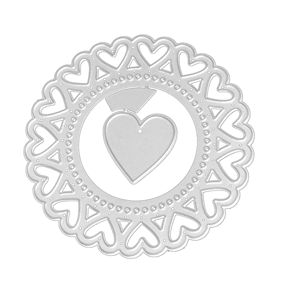 Heart Edge Circle Metal Die Cut | Scrapbooking, Card Making