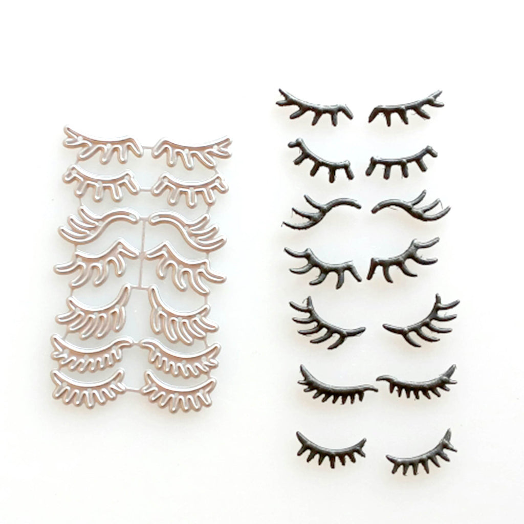 Eyelash Metal Die Cuts | Scrapbooking Card Making, 7 Pairs