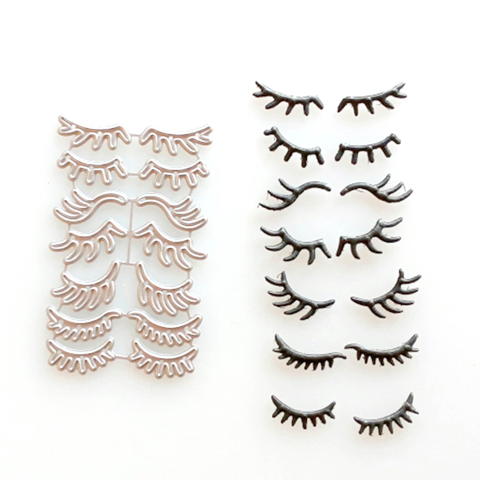 Eyelash Metal Die Cuts | Scrapbooking Card Making, 7 Pairs