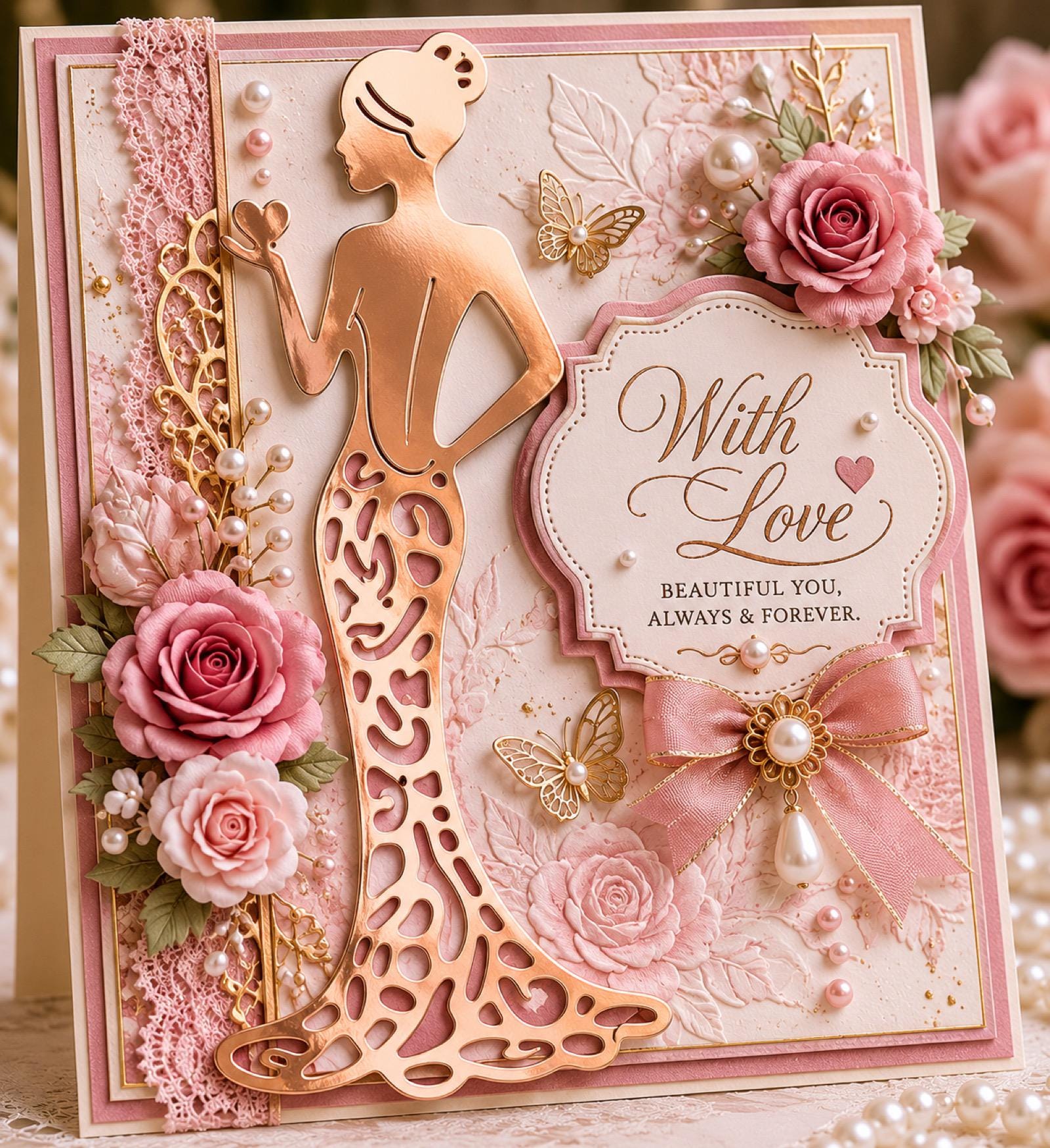 Elegant Woman Metal Die Cut | Card Making, Scrapbooking