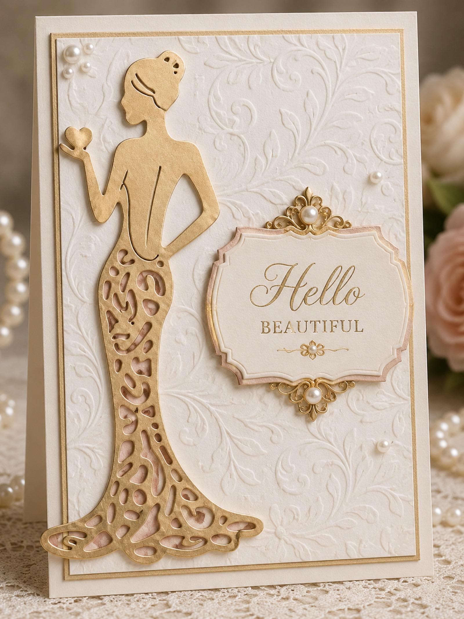 Elegant Woman Metal Die Cut | Card Making, Scrapbooking