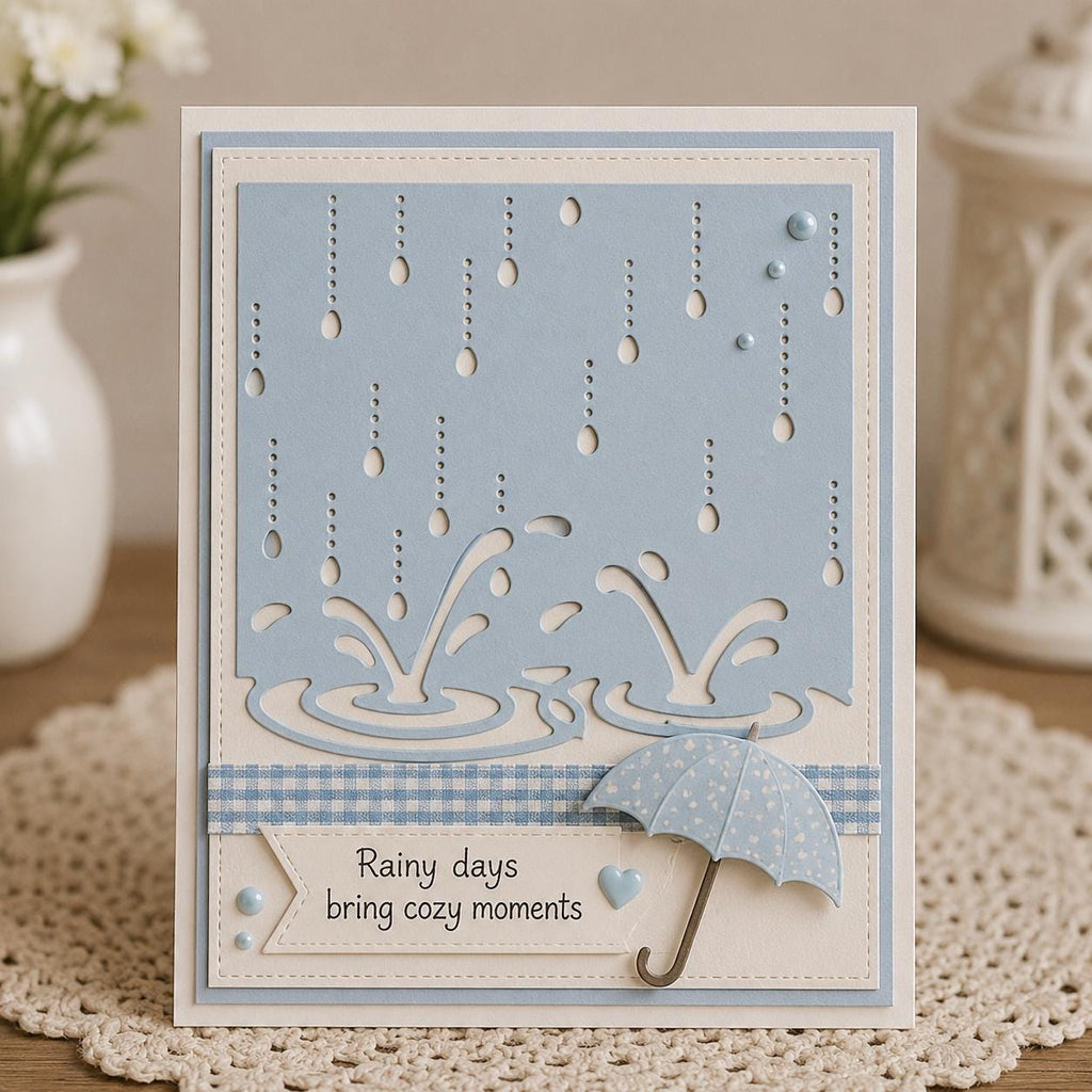 Rain Drop Background Metal Die Cut | Scrapbooking Card Making