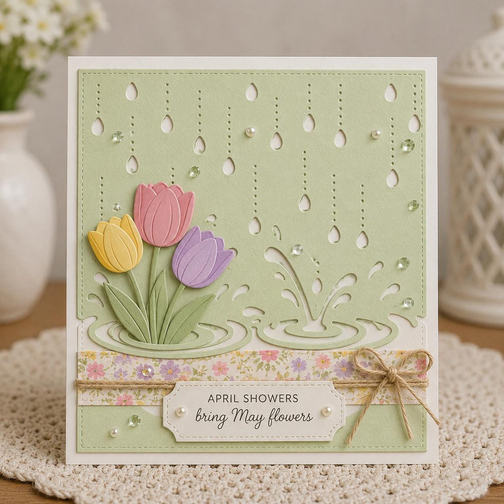 Rain Drop Background Metal Die Cut | Scrapbooking Card Making