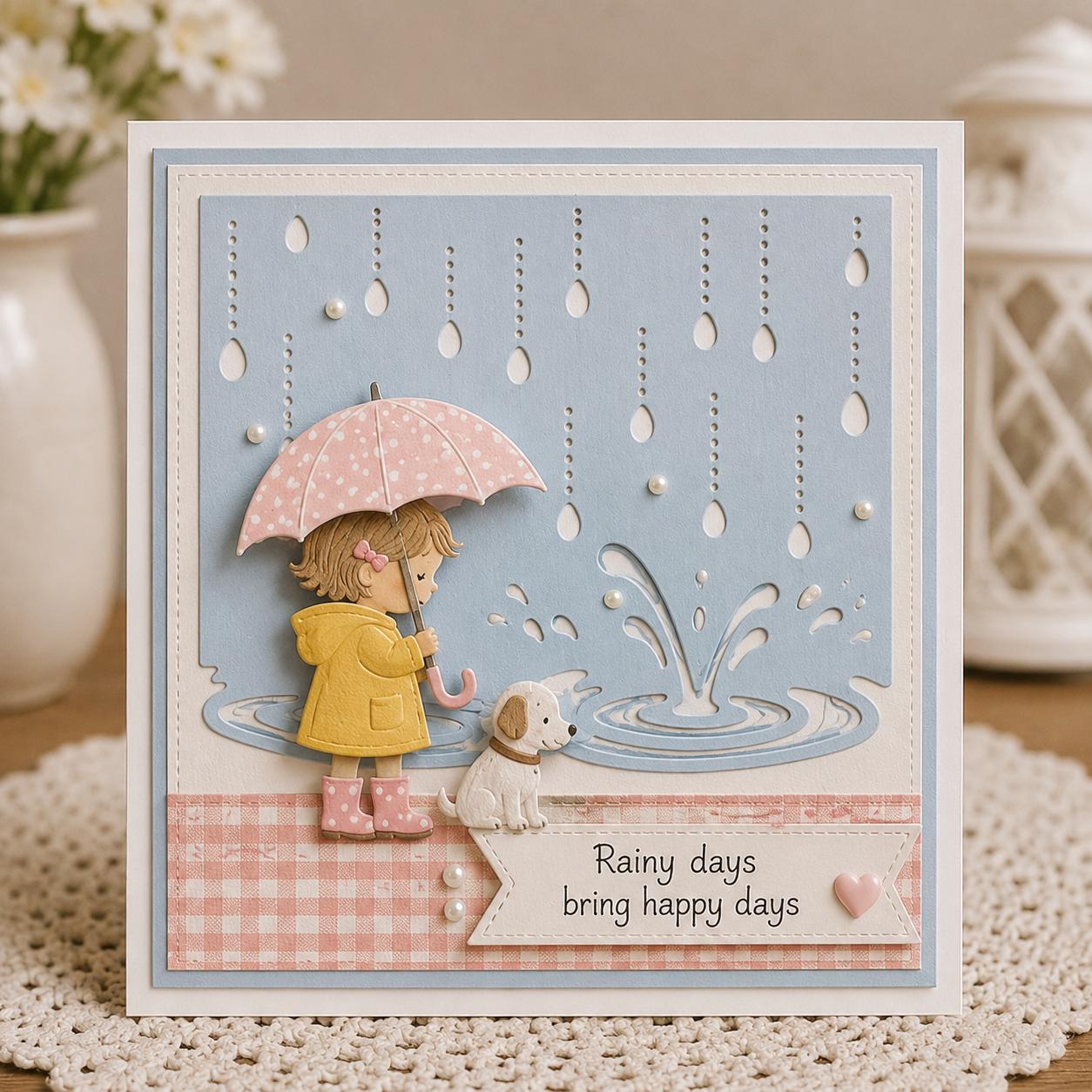 Rain Drop Background Metal Die Cut | Scrapbooking Card Making