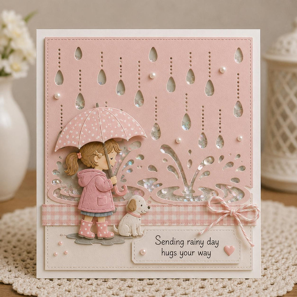 Rain Drop Background Metal Die Cut | Scrapbooking Card Making