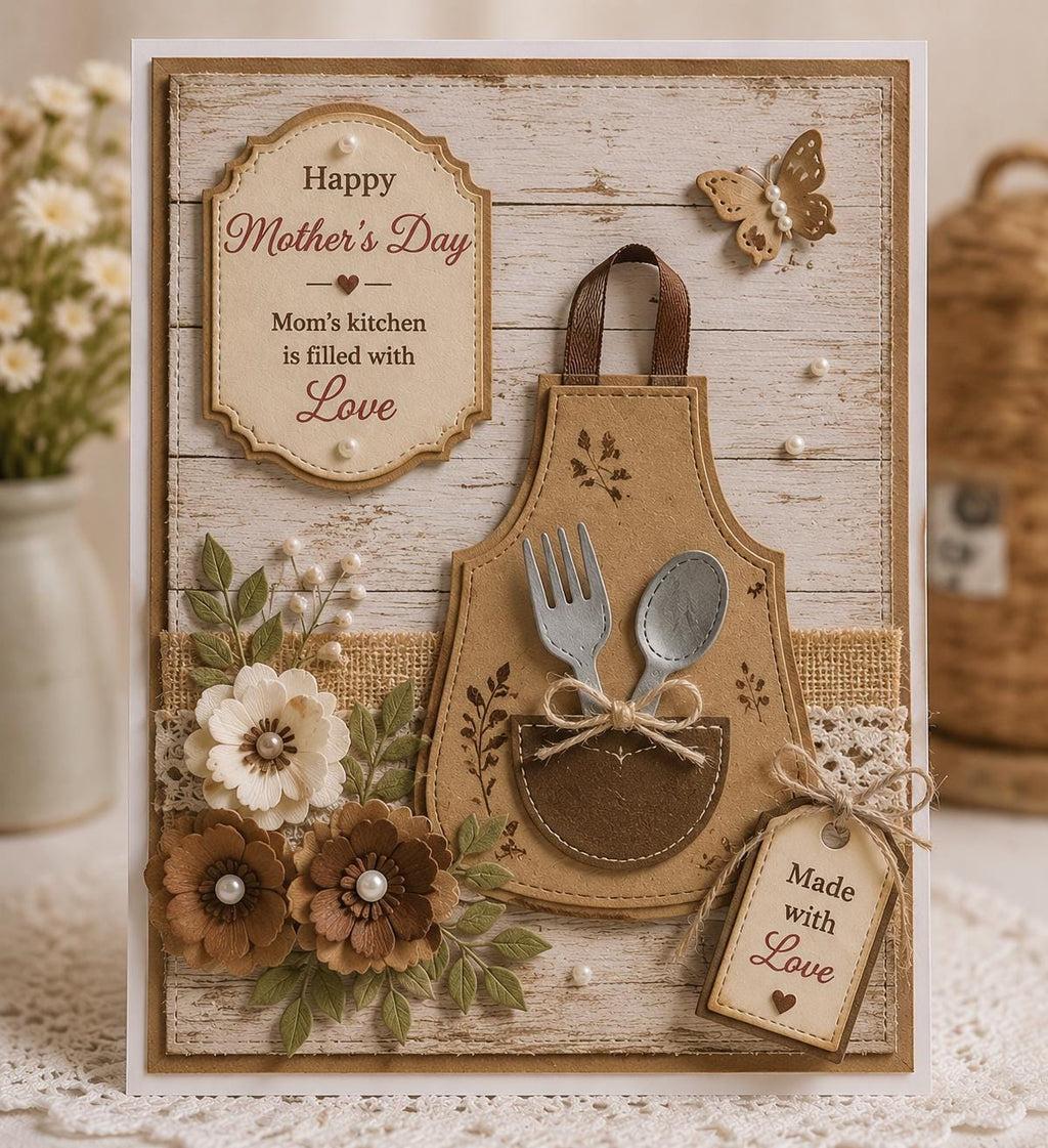 Apron Metal Cutting Die, Carbon Steel Stencil for Scrapbook Cards