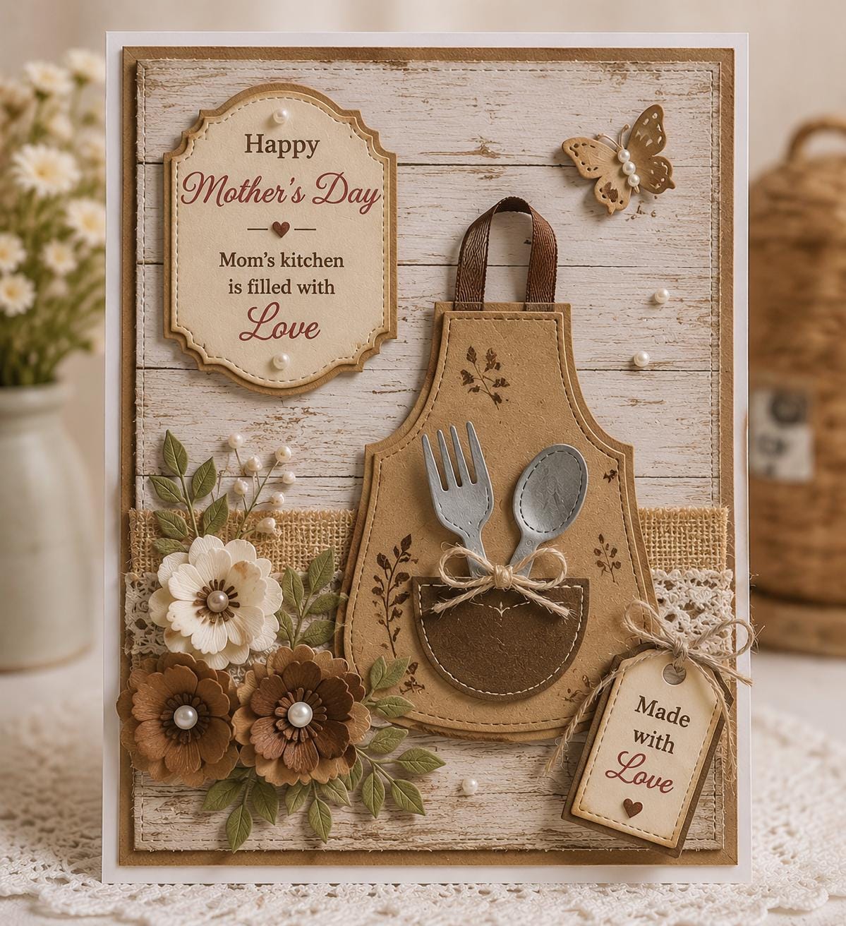 Apron Metal Cutting Die, Carbon Steel Stencil for Scrapbook Cards