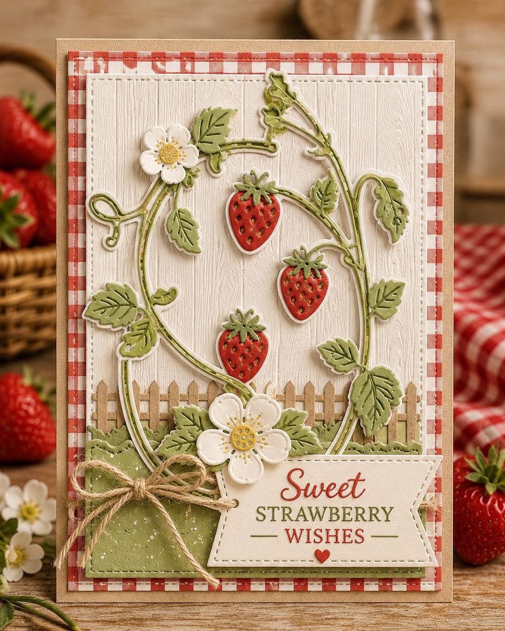 Strawberry Vine Metal Cutting Die for Cards and Scrapbooks