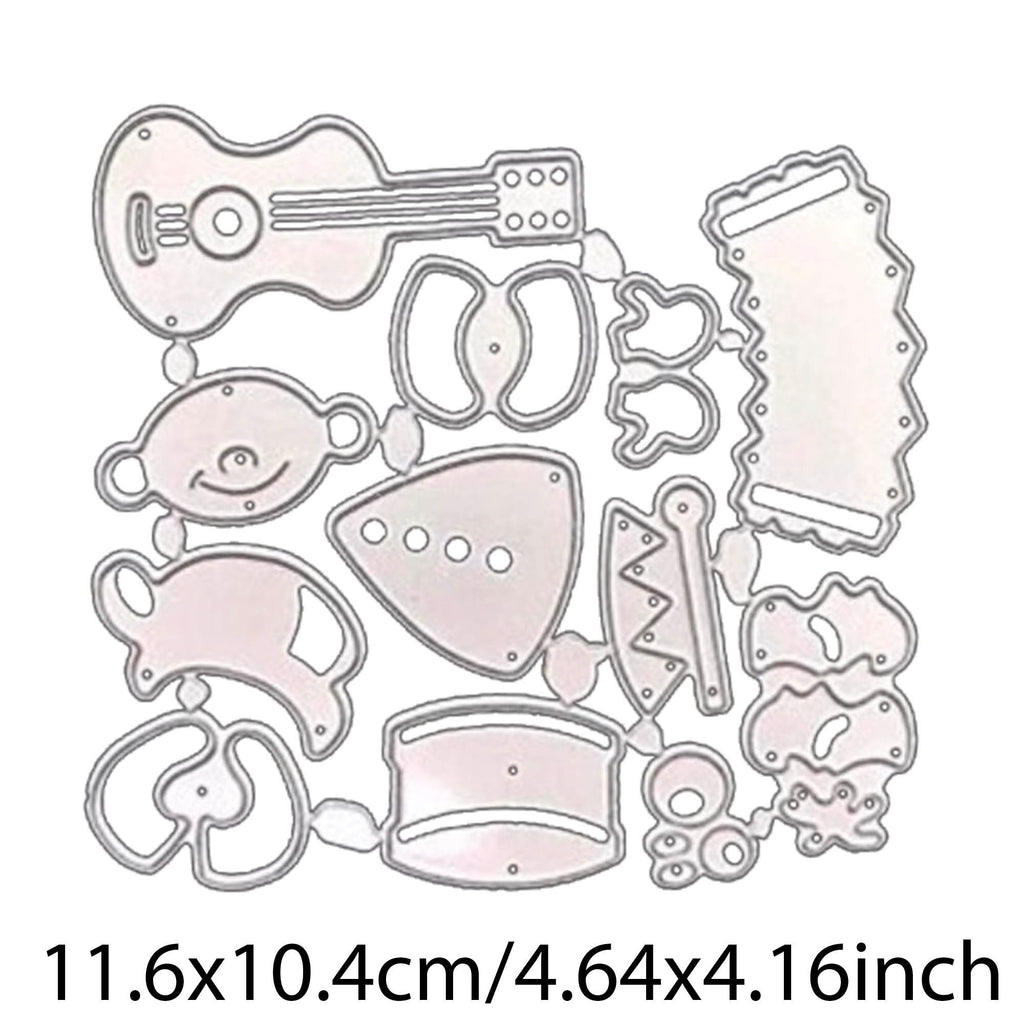 Guitar and Carnival Metal Cutting Die, Joker Stencil for Cards