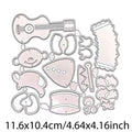 Guitar and Carnival Metal Cutting Die, Joker Stencil for Cards