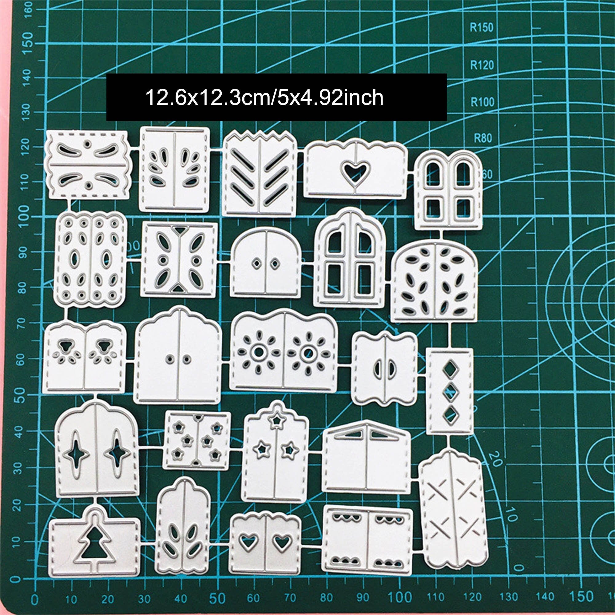 24 Mini Window and Door Metal Cutting Dies for Cards