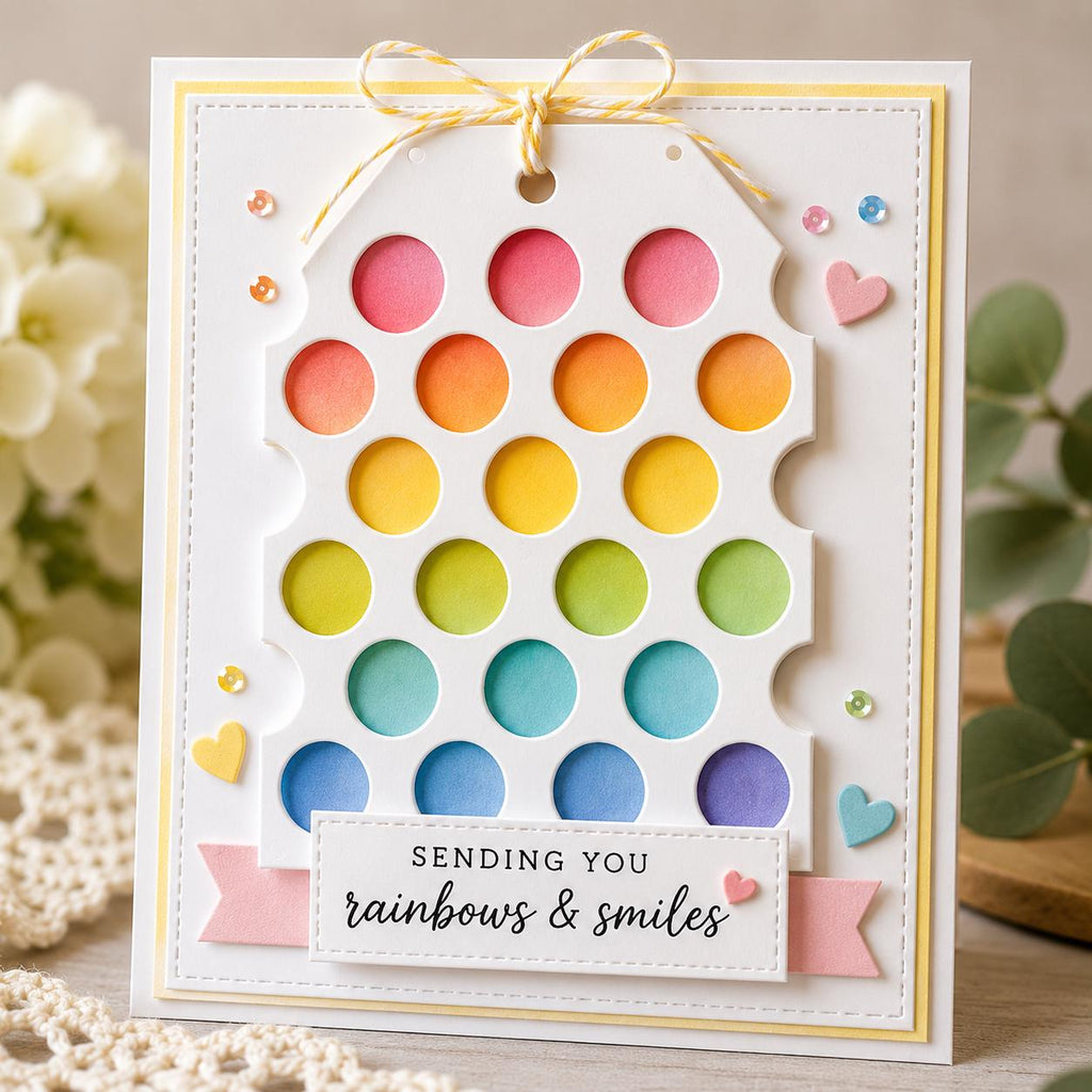 Tag Metal Cutting Die, Gift Tag Stencil with Holes for Cards