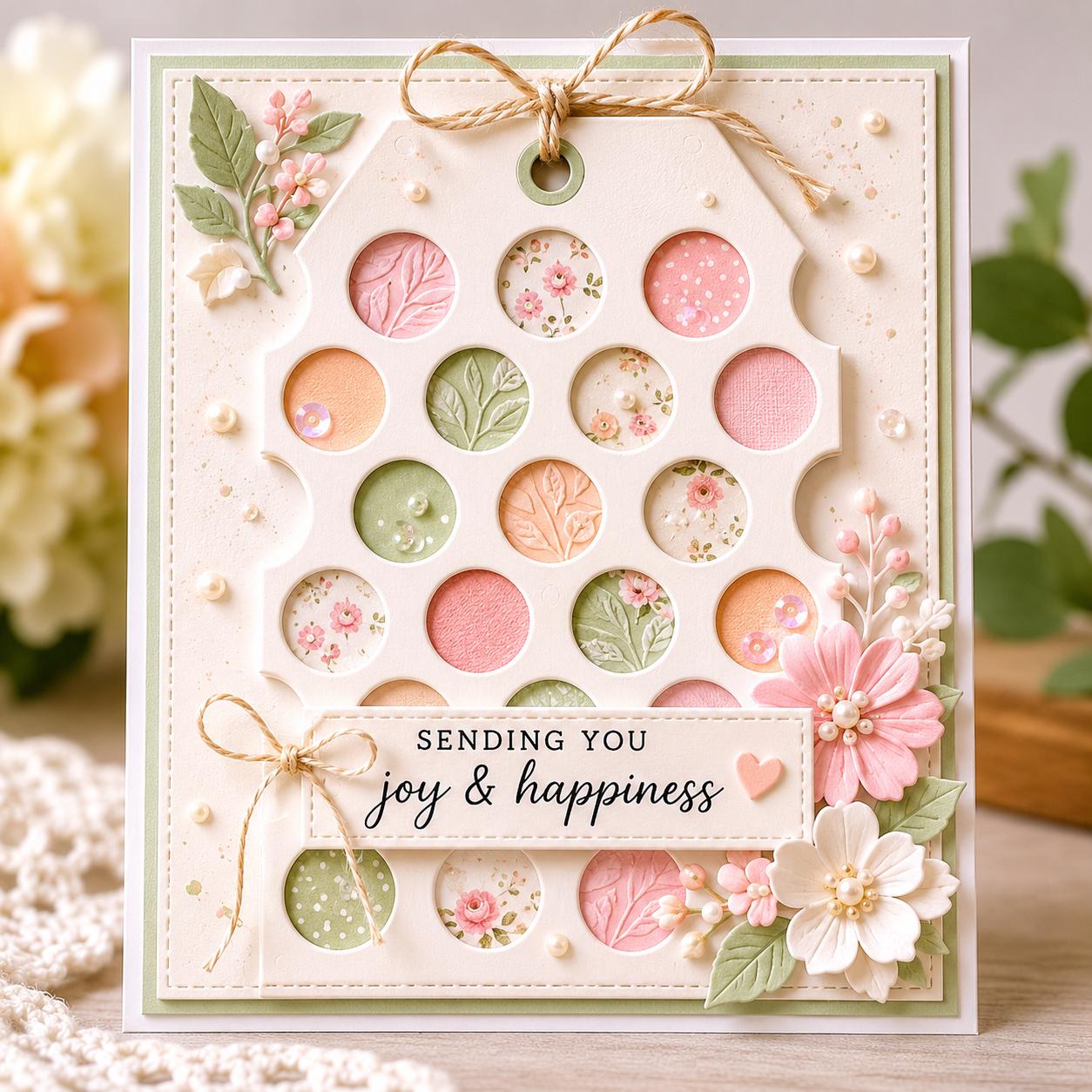 Tag Metal Cutting Die, Gift Tag Stencil with Holes for Cards