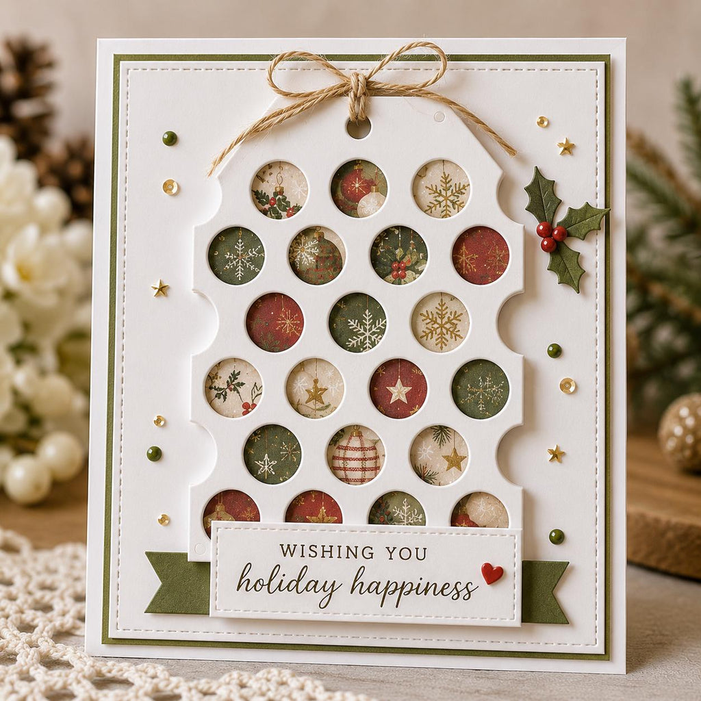 Tag Metal Cutting Die, Gift Tag Stencil with Holes for Cards