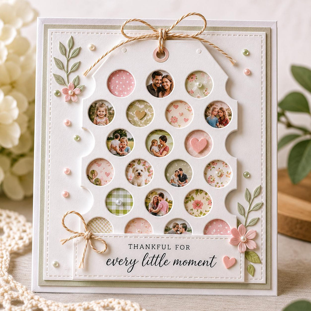 Tag Metal Cutting Die, Gift Tag Stencil with Holes for Cards