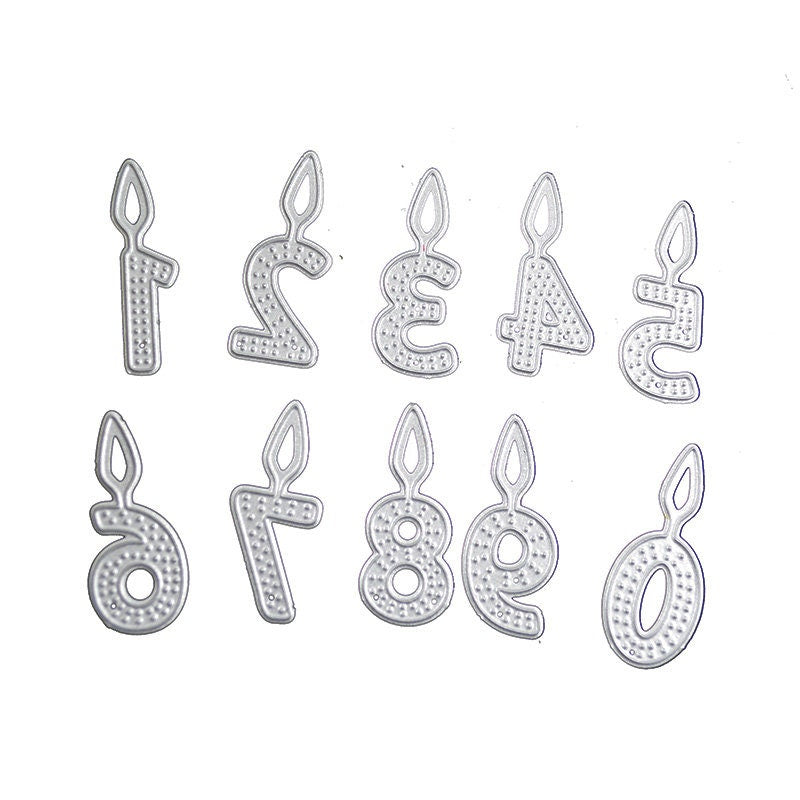 Birthday Number Candle Metal Cutting Dies for Cards and Party Crafts