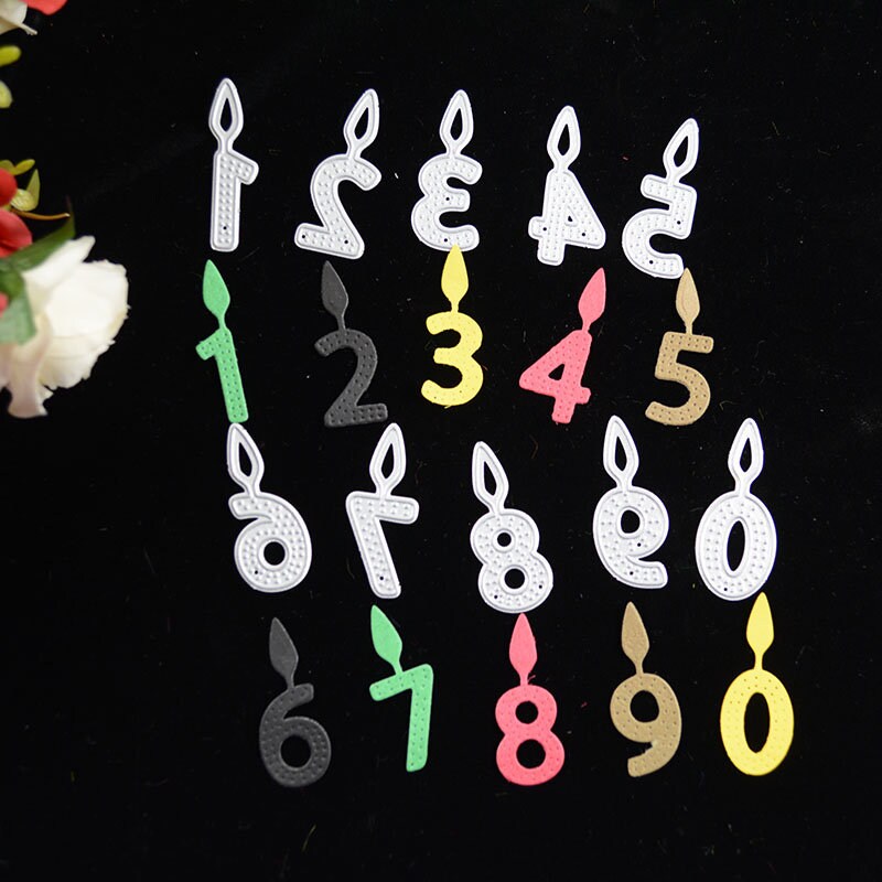 Birthday Number Candle Metal Cutting Dies for Cards and Party Crafts