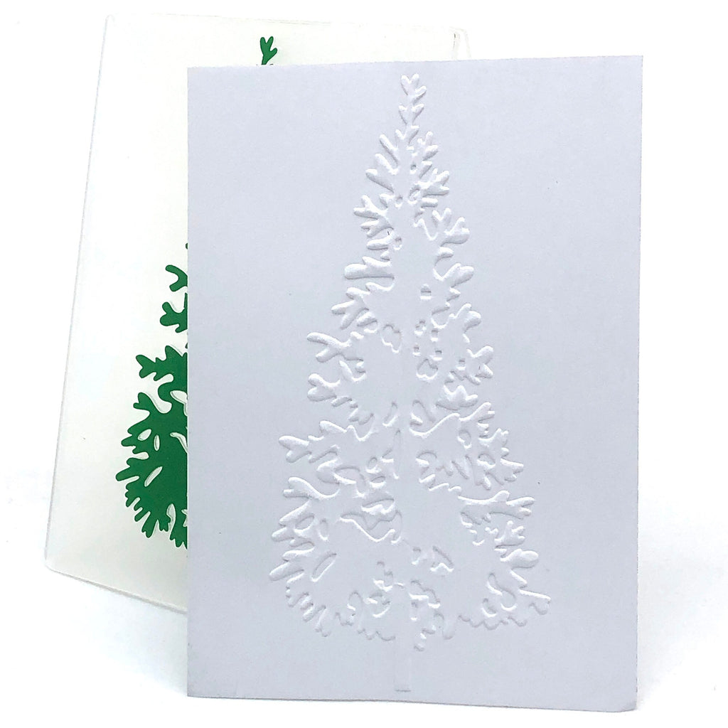 Christmas Tree Embossing Folder, DIY Craft Stencil (4x3 inch)