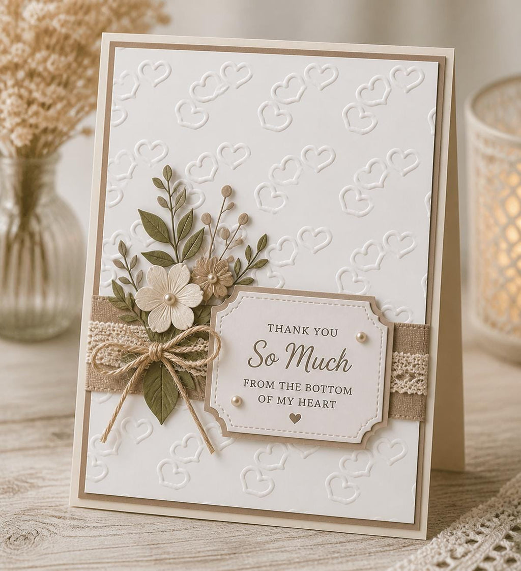 Hearts Embossing Folder for Card Making, DIY Crafts, 4x3 Inch Background Texture
