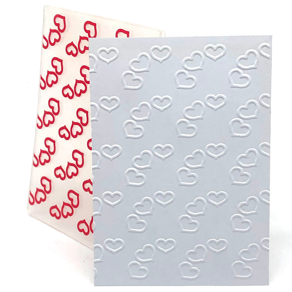 Hearts Embossing Folder for Card Making, DIY Crafts, 4x3 Inch Background Texture