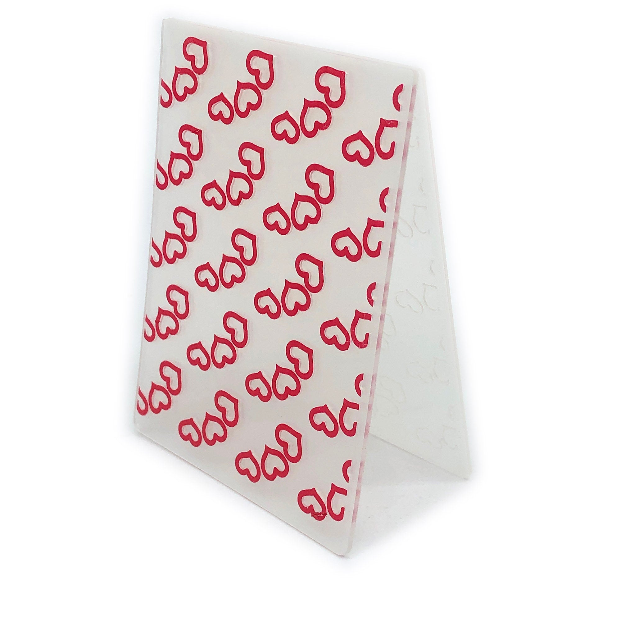 Hearts Embossing Folder for Card Making, DIY Crafts, 4x3 Inch Background Texture
