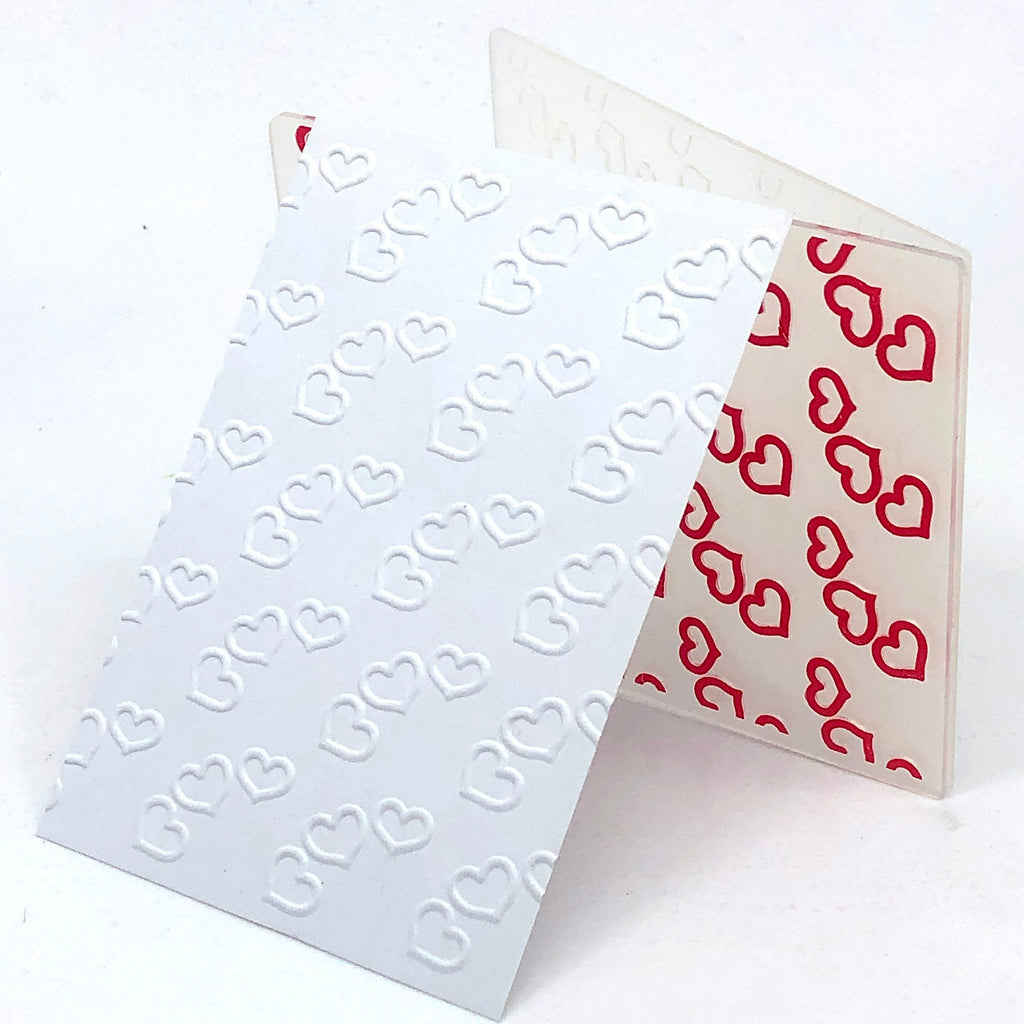 Hearts Embossing Folder for Card Making, DIY Crafts, 4x3 Inch Background Texture