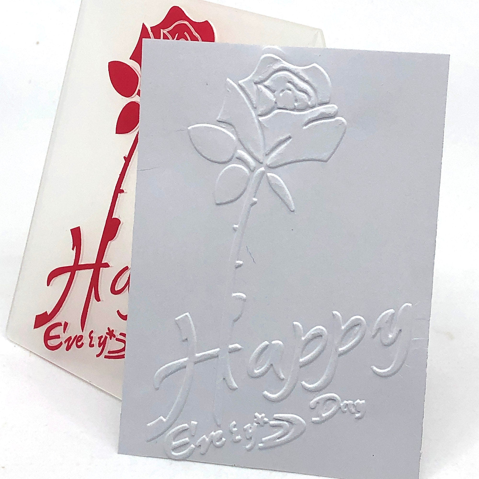 Rose Embossing Folder, 4 x 3 Inch Floral Card Making Tool