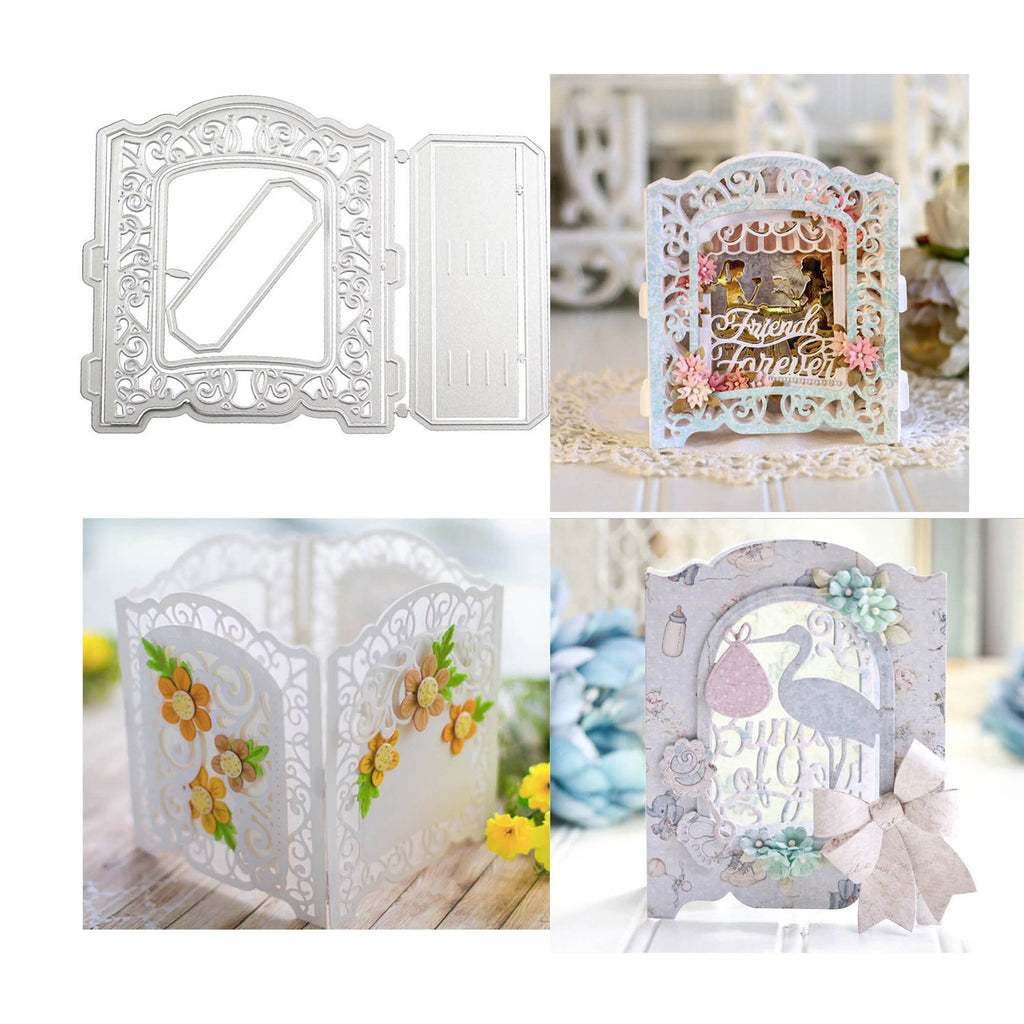 3D Hollow Card Metal Cutting Dies, Frame Stencils for Cards