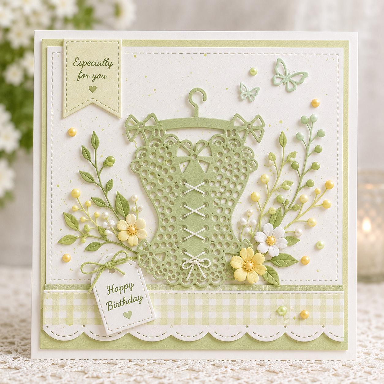 Corset Metal Cutting Die, Dress Form Stencil for Scrapbook Cards