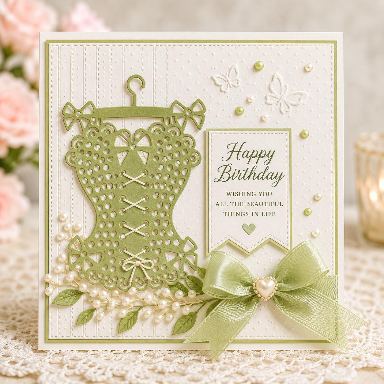 Corset Metal Cutting Die, Dress Form Stencil for Scrapbook Cards