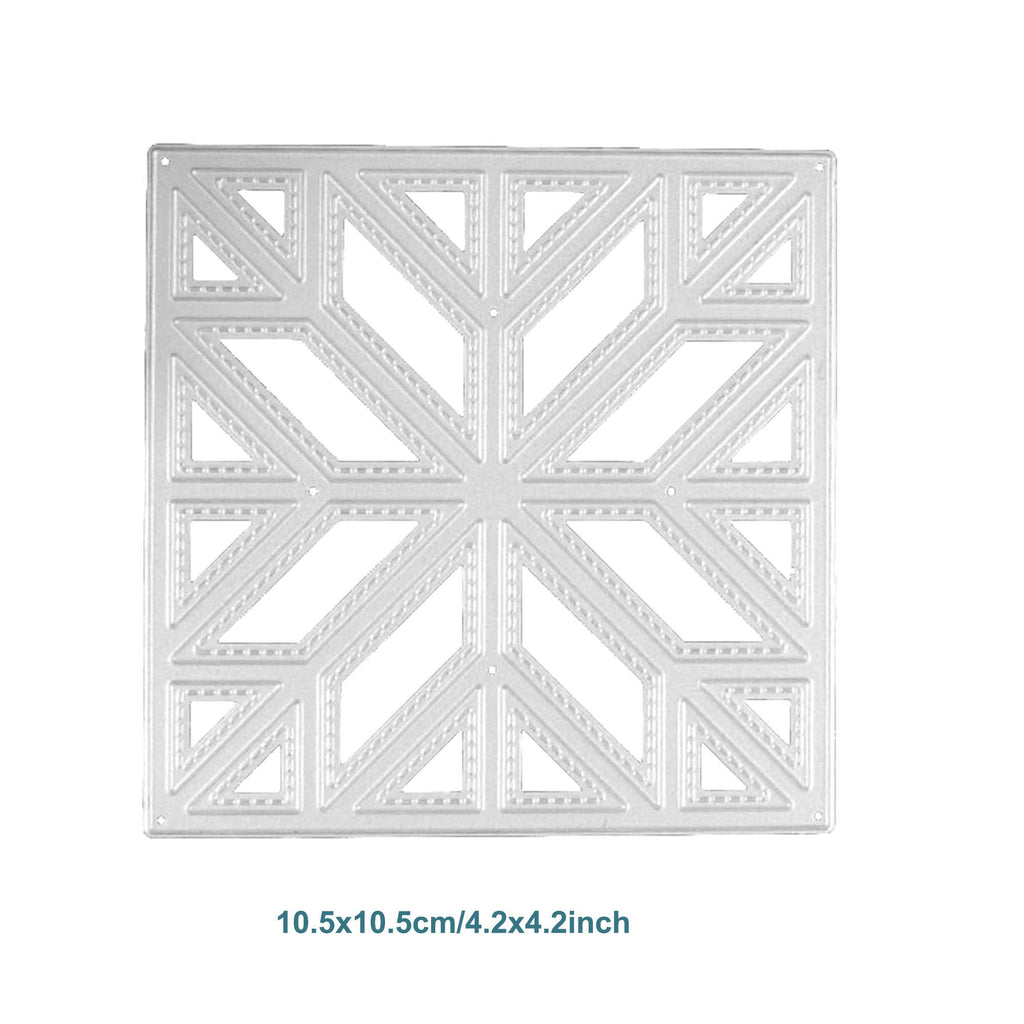 Geometric Starburst Stitched Metal Die Cut for Scrapbooking & Cardmaking | Square Frame Cover Plate