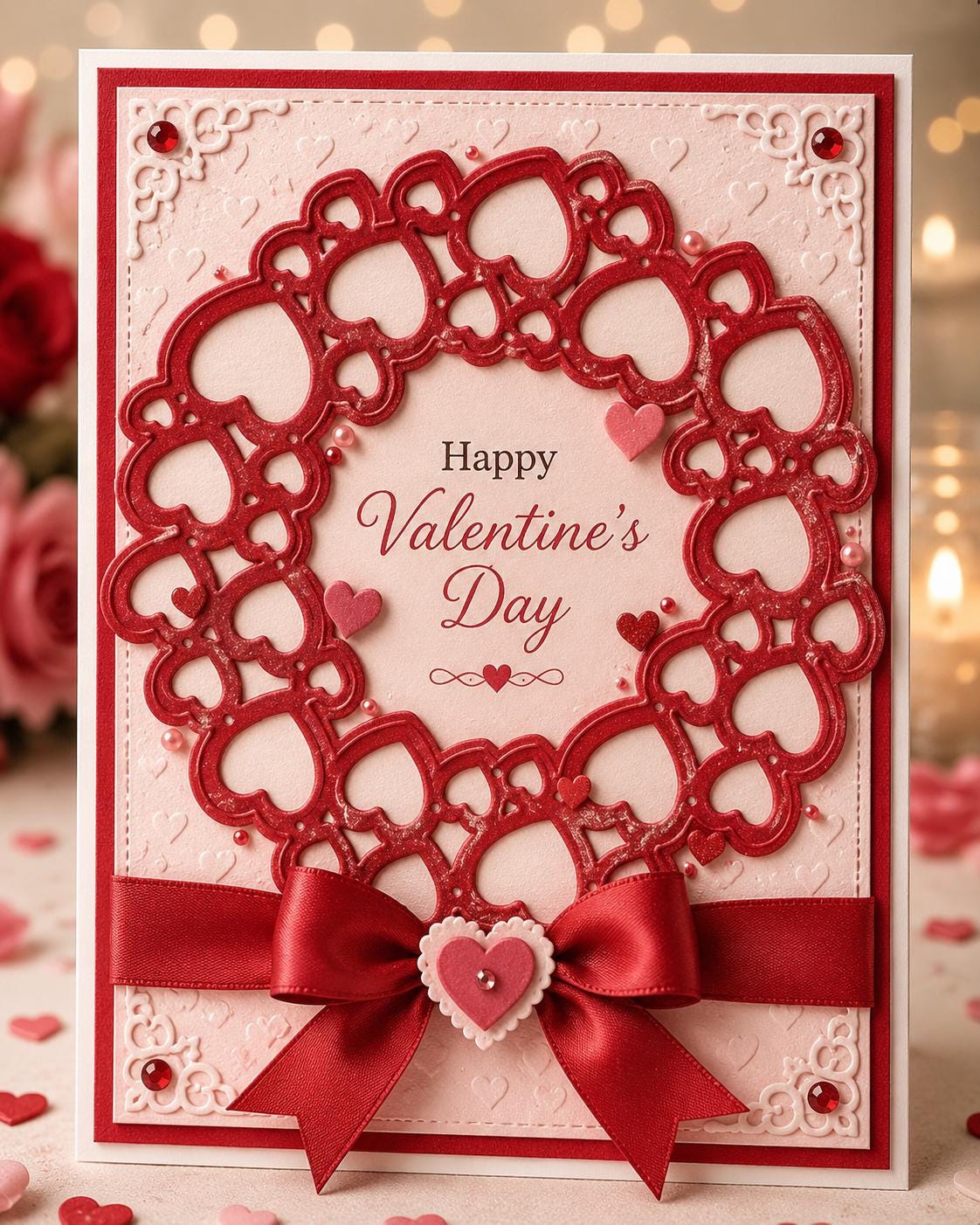 Heart Wreath Metal Cutting Die, Love Stencil for Cards