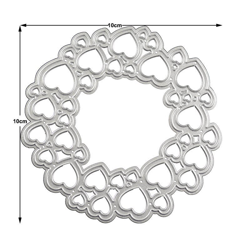 Heart Wreath Metal Cutting Die, Love Stencil for Cards