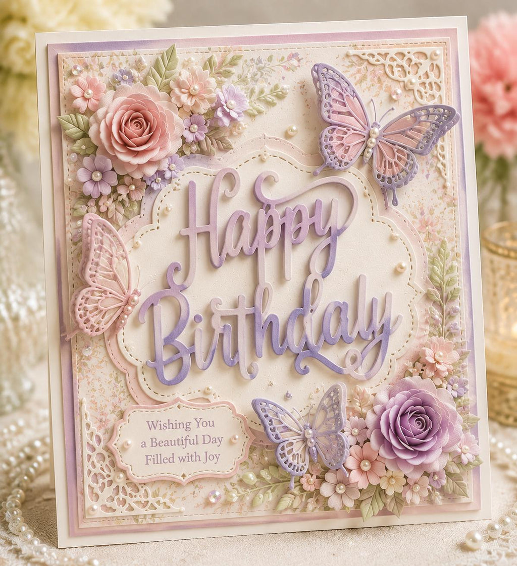 Happy Birthday Metal Cutting Die for Cards and Party Crafts