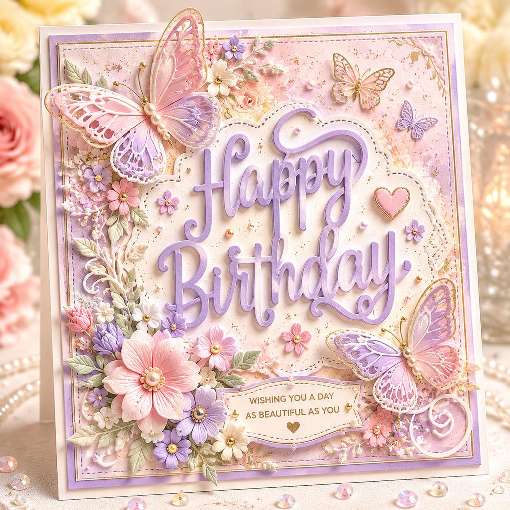 Happy Birthday Metal Cutting Die for Cards and Party Crafts