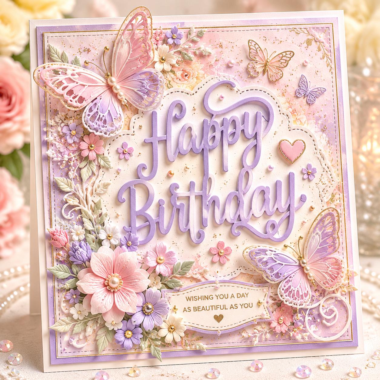 Happy Birthday Metal Cutting Die for Cards and Party Crafts