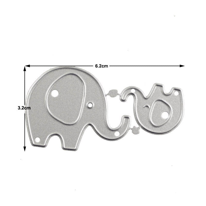 Elephant Family Metal Cutting Die for Scrapbooking & Card Making, Steel Stencil Template
