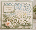 Rose Lace Metal Cutting Die, Floral Background Stencil for Cards