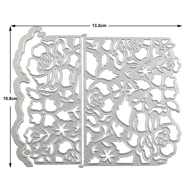 Rose Lace Metal Cutting Die, Floral Background Stencil for Cards