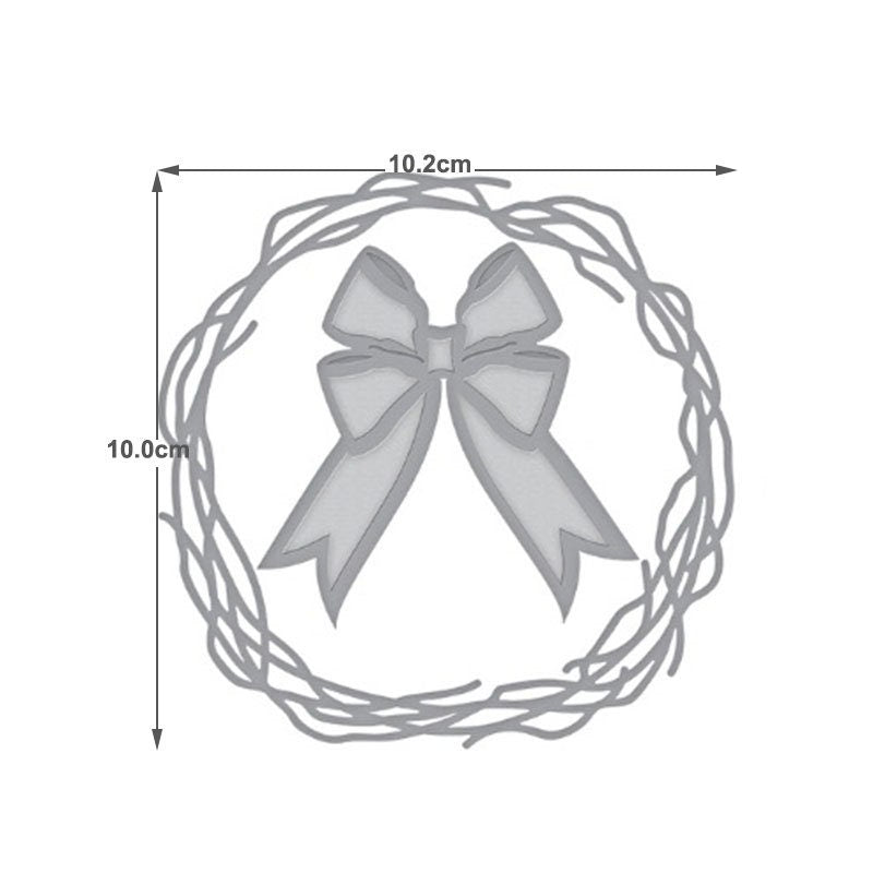 Vine Wreath Bow Metal Die Cut for Card Making, Scrapbooking Stencil (Carbon Steel)