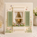 Window with Flower Metal Die Cut for Scrapbooking