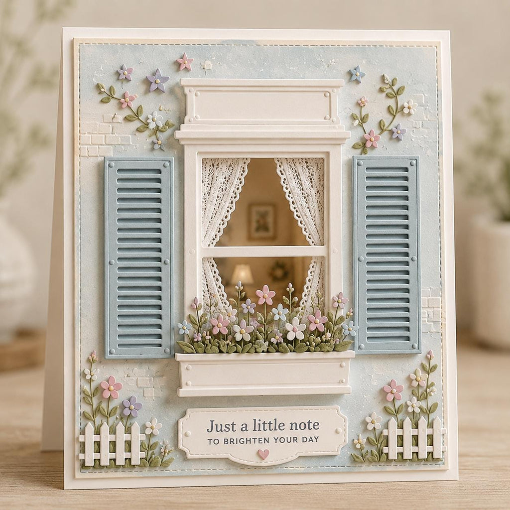 Window with Flower Metal Die Cut for Scrapbooking
