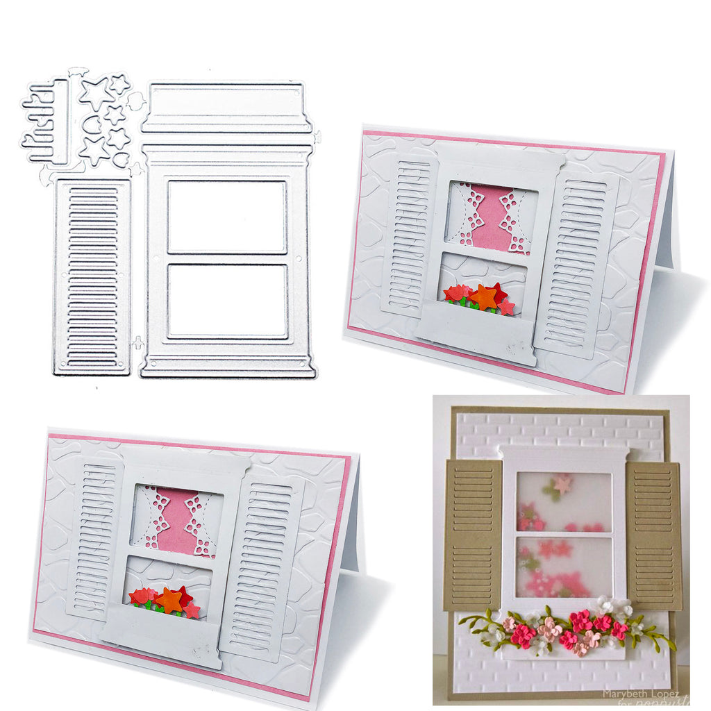 Window with Flower Metal Die Cut for Scrapbooking