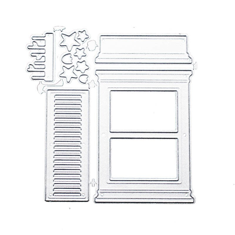 Window with Flower Metal Die Cut for Scrapbooking