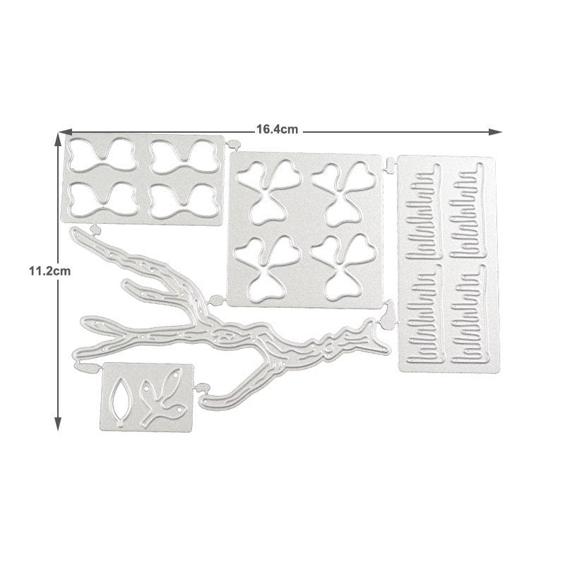 Flower Branch Metal Die Cut, DIY Scrapbooking Stencil