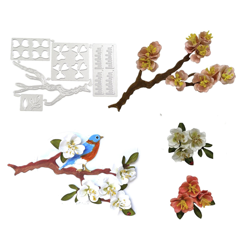 Flower Branch Metal Die Cut, DIY Scrapbooking Stencil