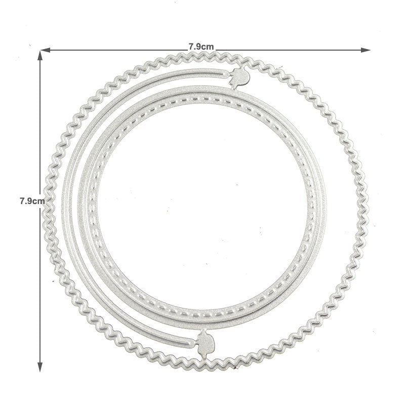 Wave Edge Circle Metal Die Cut, Scrapbooking Stencil