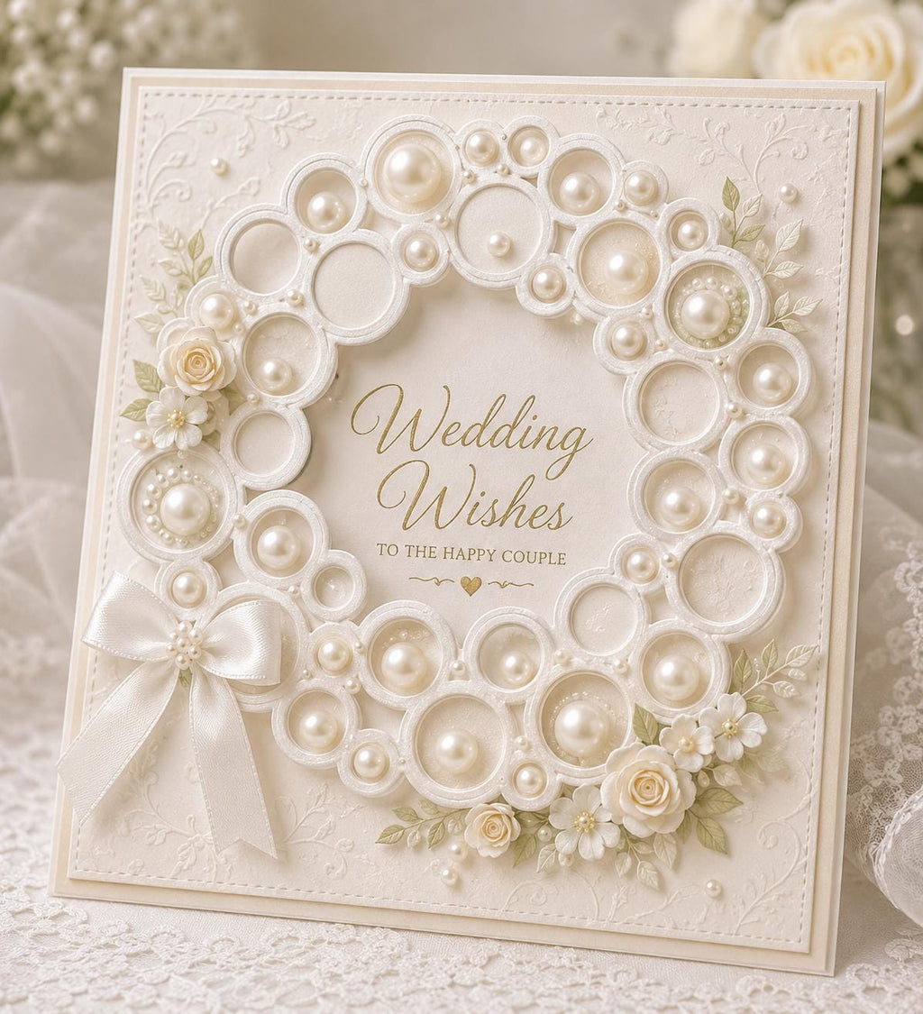 Bubble Circle Wreath Metal Cutting Die, Frame Stencil for Cards